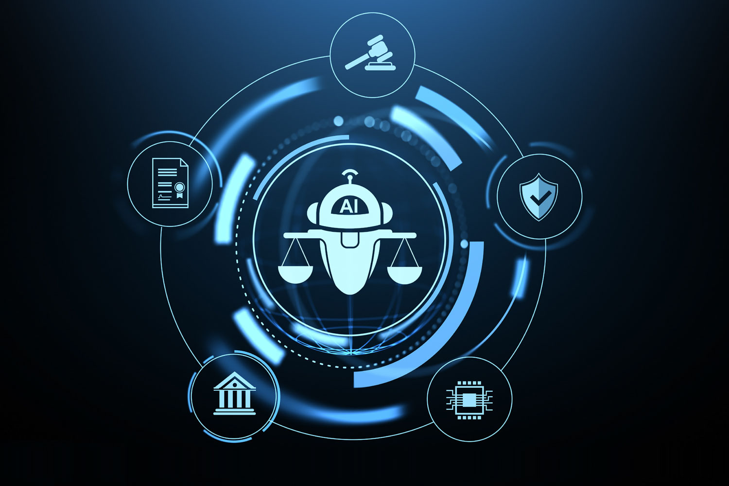 stylized illustration of AI robot