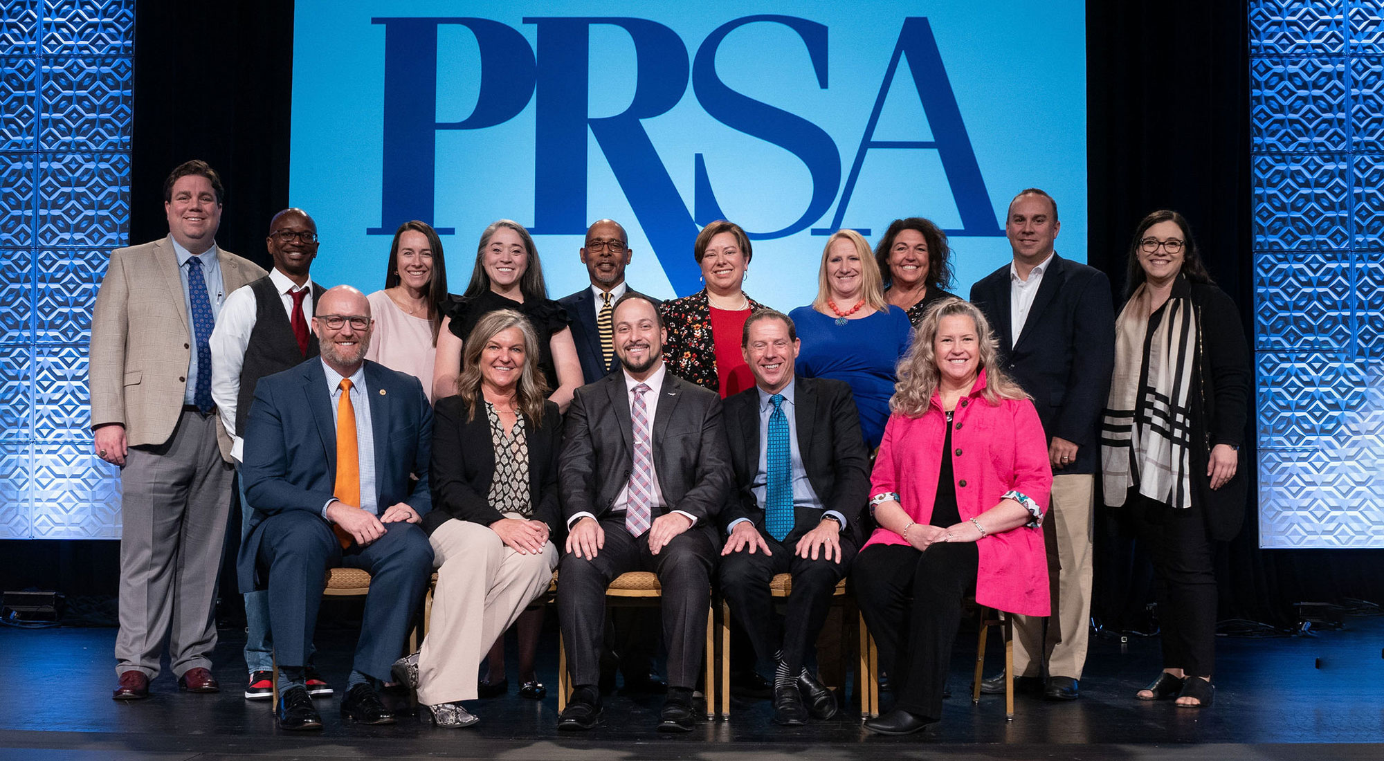 group shot of PRSA board members onstage