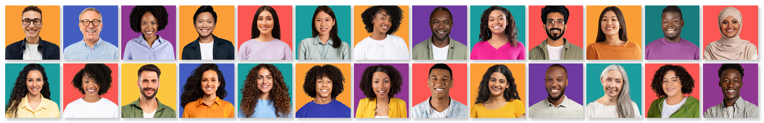 grid of culturally diverse individuals