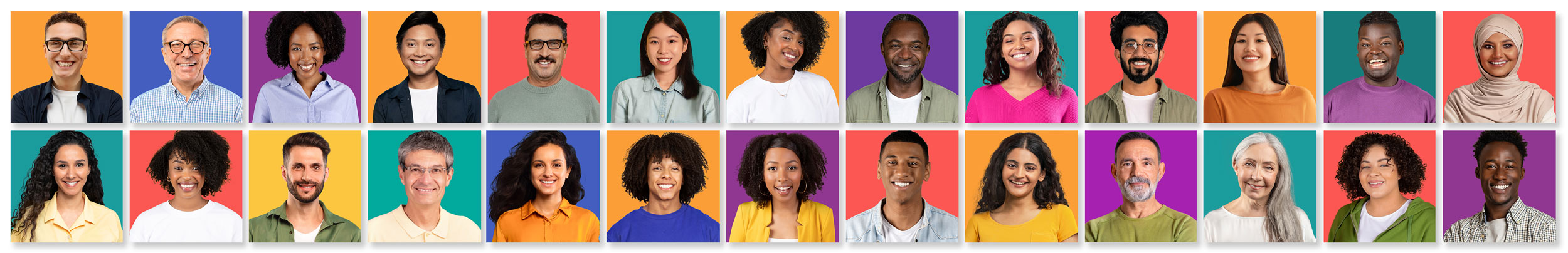 headshots of diverse professionals in grid format