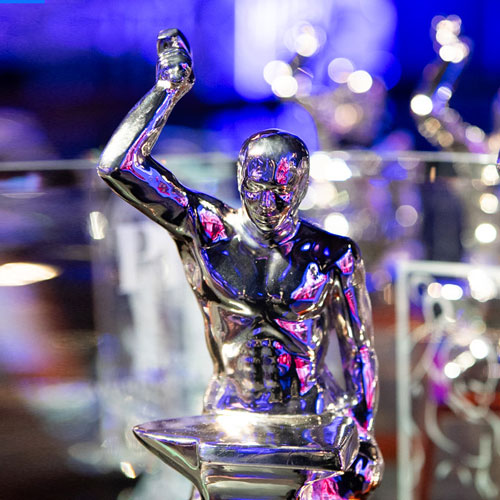 closeup of award statue
