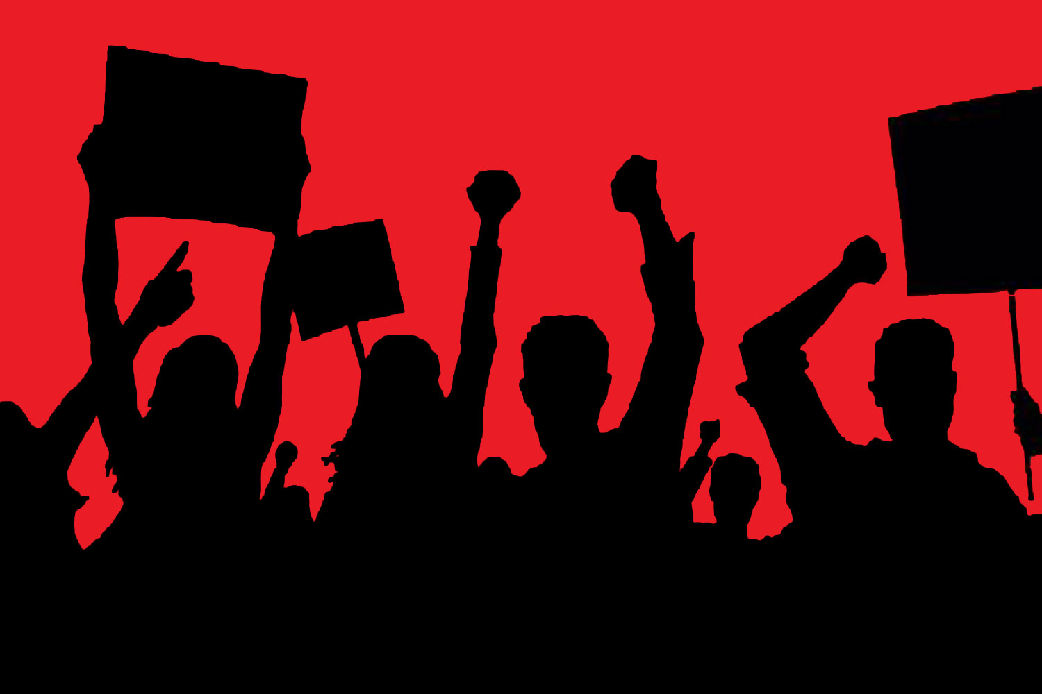 graphic of protestors