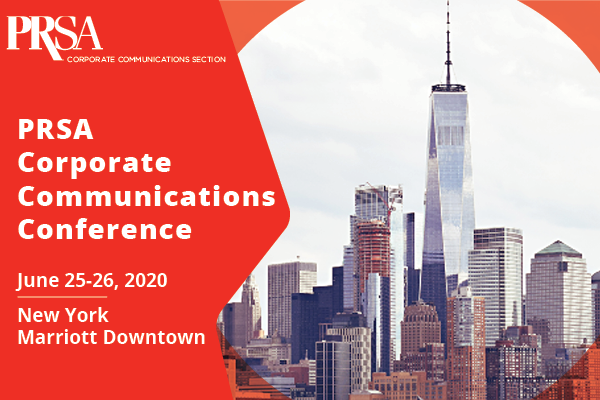 Corporate Communication Conference Banner, spotlighting NYC cityscape for it 2020 event