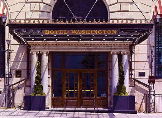 front entrance to Washington Hotel front entrance to Washington Hotel