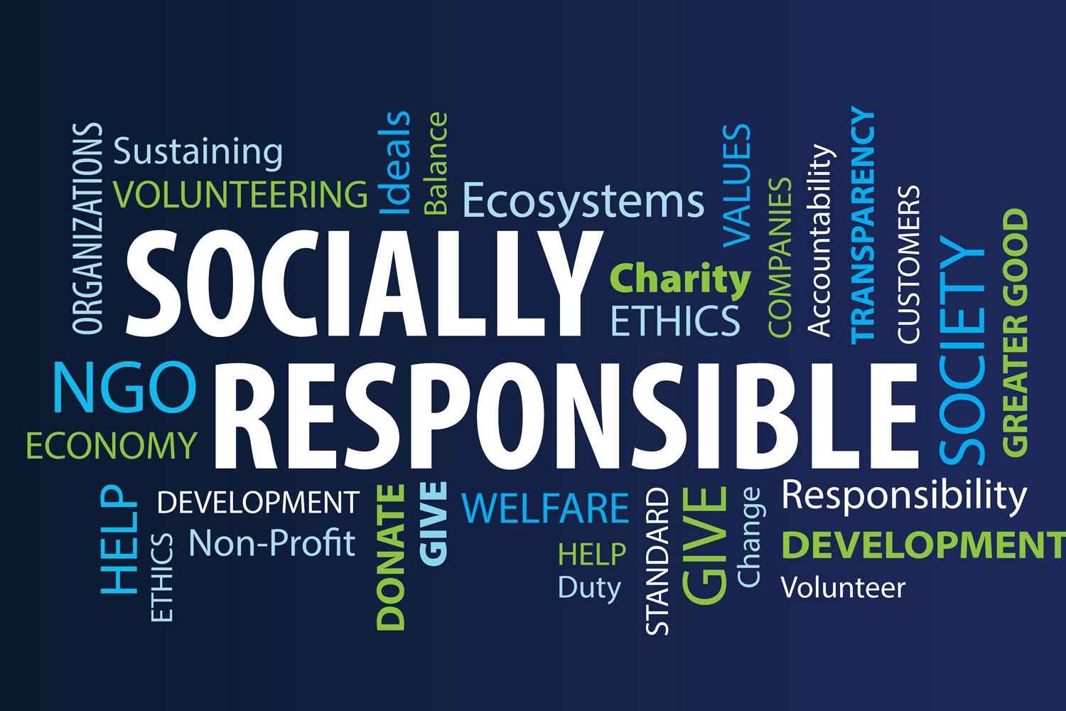 abstract group of words relating to social responsibility