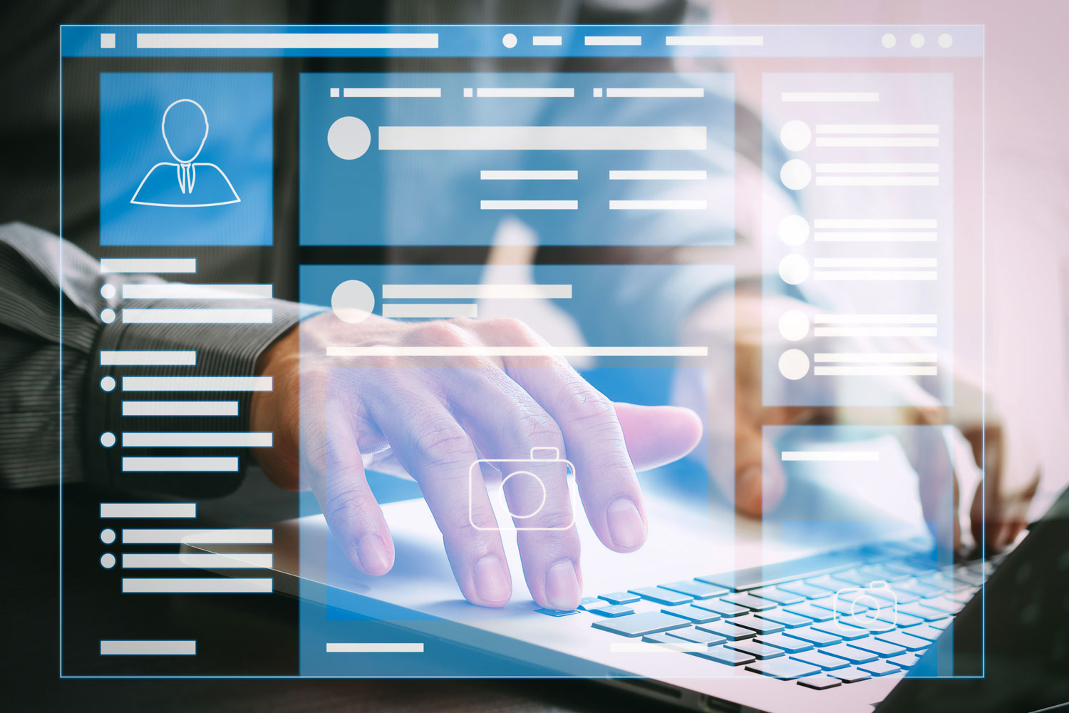 abstract computer screen showing user profile