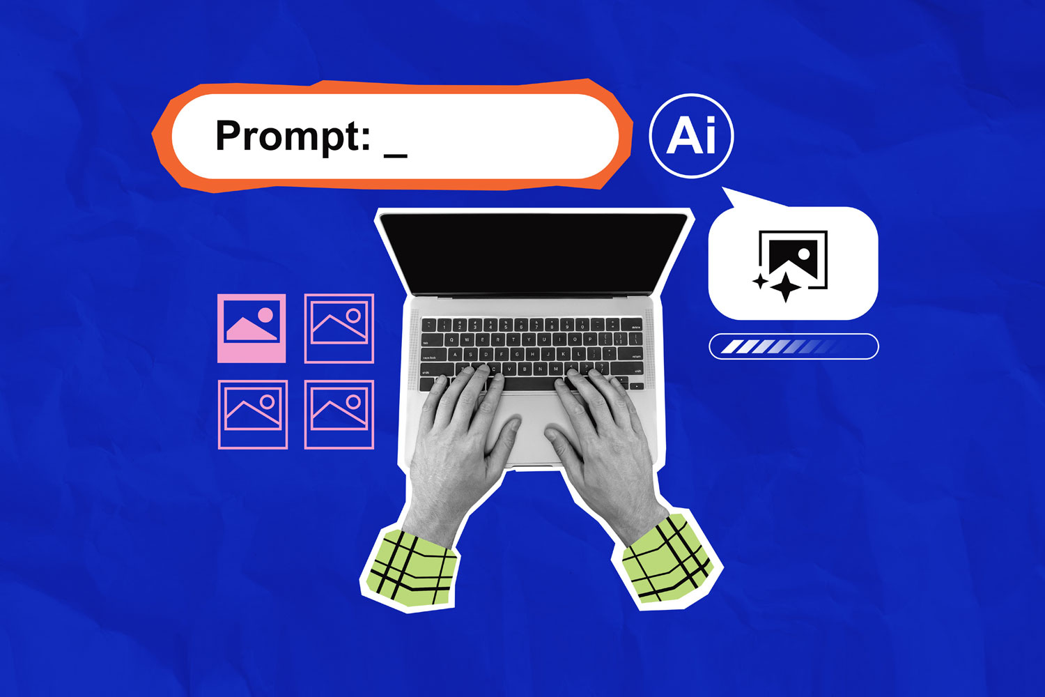 stylized image of hands on keyboard