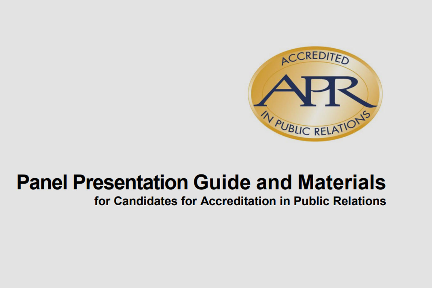 Panel Presentation Guide and Materials