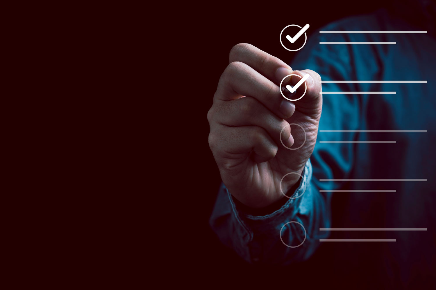 sylized image of hand selecting checkboxes sylized image of hand selecting checkboxes