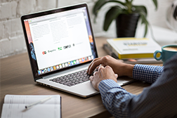 Webinar Stock photo of a man taking a webinar