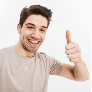 man with thumbs up