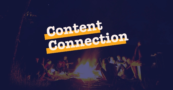 Content Connection logo. People around a bonfire to signify unity. 