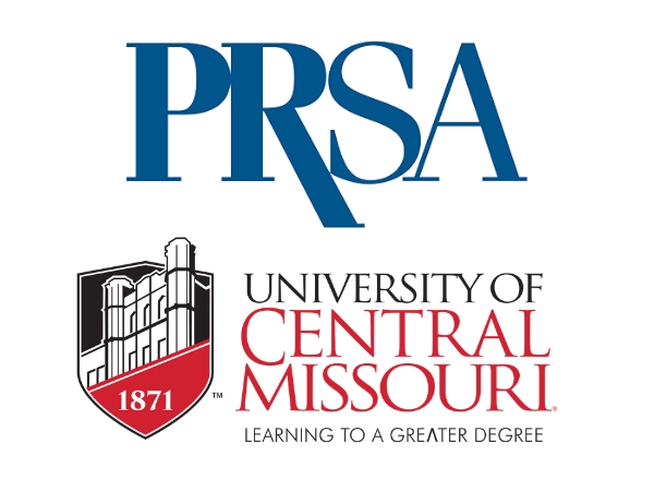 University of Central Mussouri's logo under the PRSA logo, meant to display their partnership.