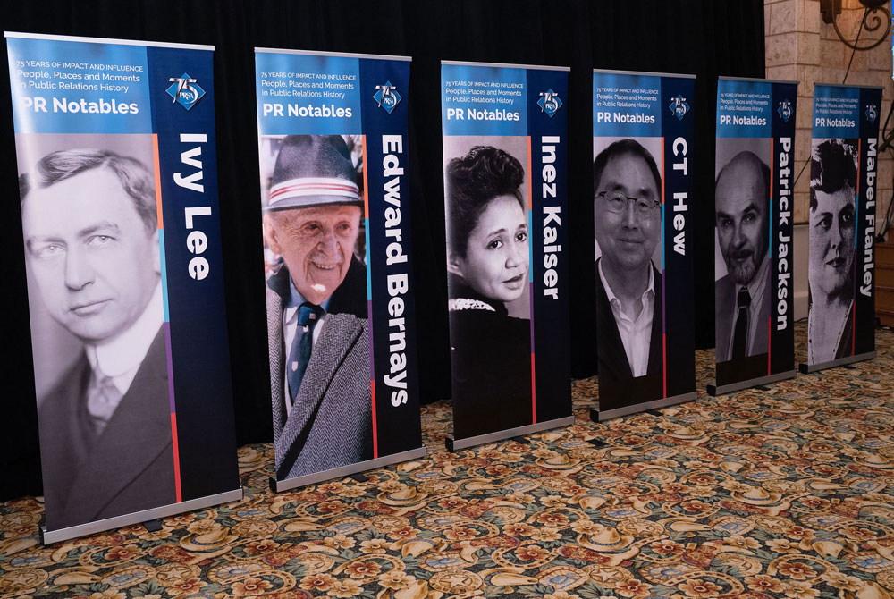 PRSA 75th Anniversary notables banner PRSA 75th Anniversary notables banner