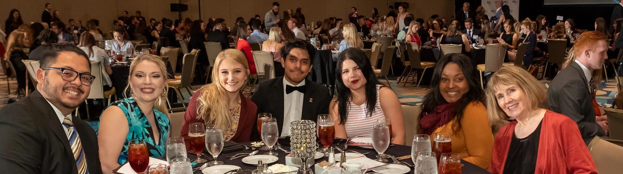 PRSSA members at a formal awards dinner